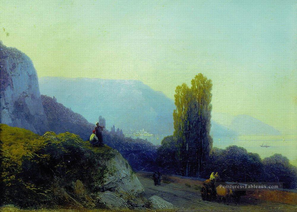 Ivan Aivazovsky sur le chemin de yalta Montagne Peintures à l'huile
